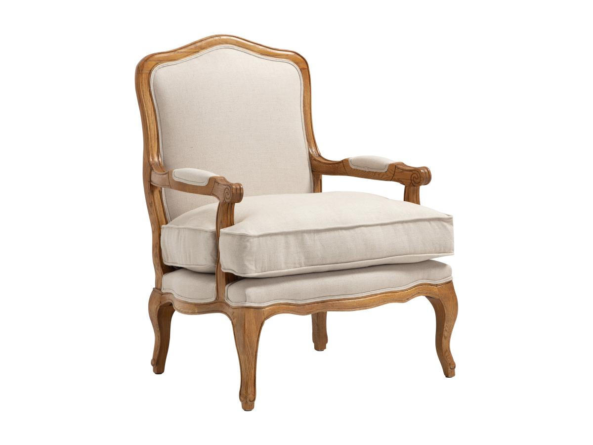 SESSEL Barock - Leinen - Beige - MAHAUX - Beige, Textil (67/96/73cm) - Vente-Unique