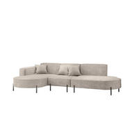 ECKSOFA Valencia - Hellgrau, Holzwerkstoff/Textil (321/165cm) - Fun Möbel