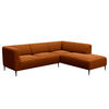 2,5-SITZER ECKSOFA mit Ottomane - Rostfarben/Schwarz, Textil/Metall (252/205cm) - home24