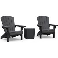 GARTENSTUHL Adirondack Troy - 2er Set mit Tisch - Anthrazit, Kunststoff - Keter