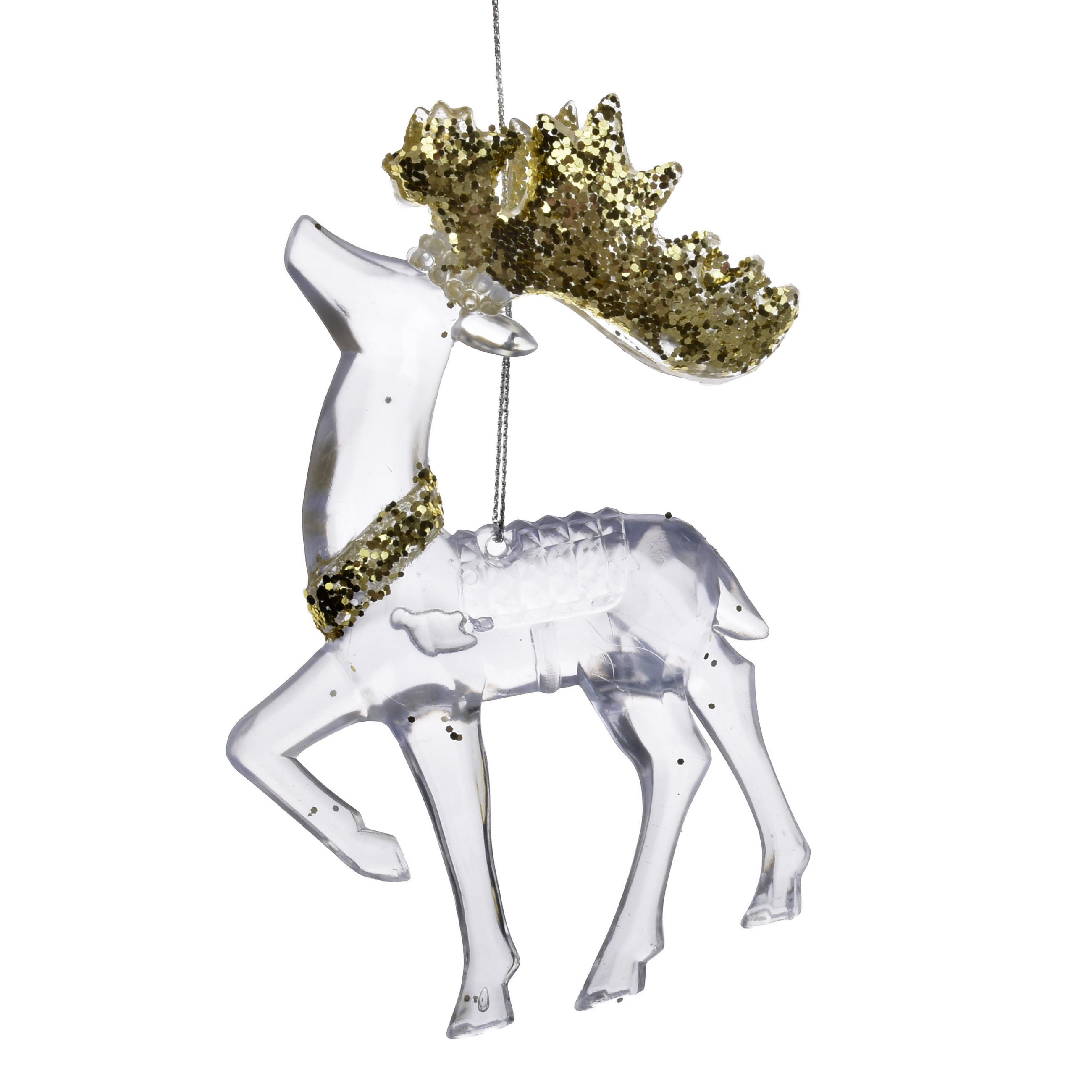 WEIHNACHTSANHÄNGER Santa Lila Transparent Acryl - Goldfarben, Kunststoff (10/2.5/14cm) - Mondex