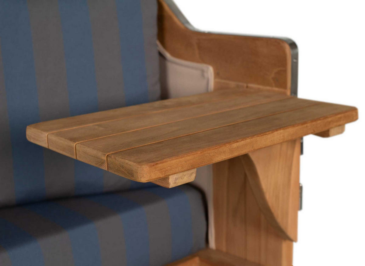 STRANDKORB XXL Düne Grande Teak Banana - Blaugrau/Braun, Metall (142/170/95cm) - Mr. Deko