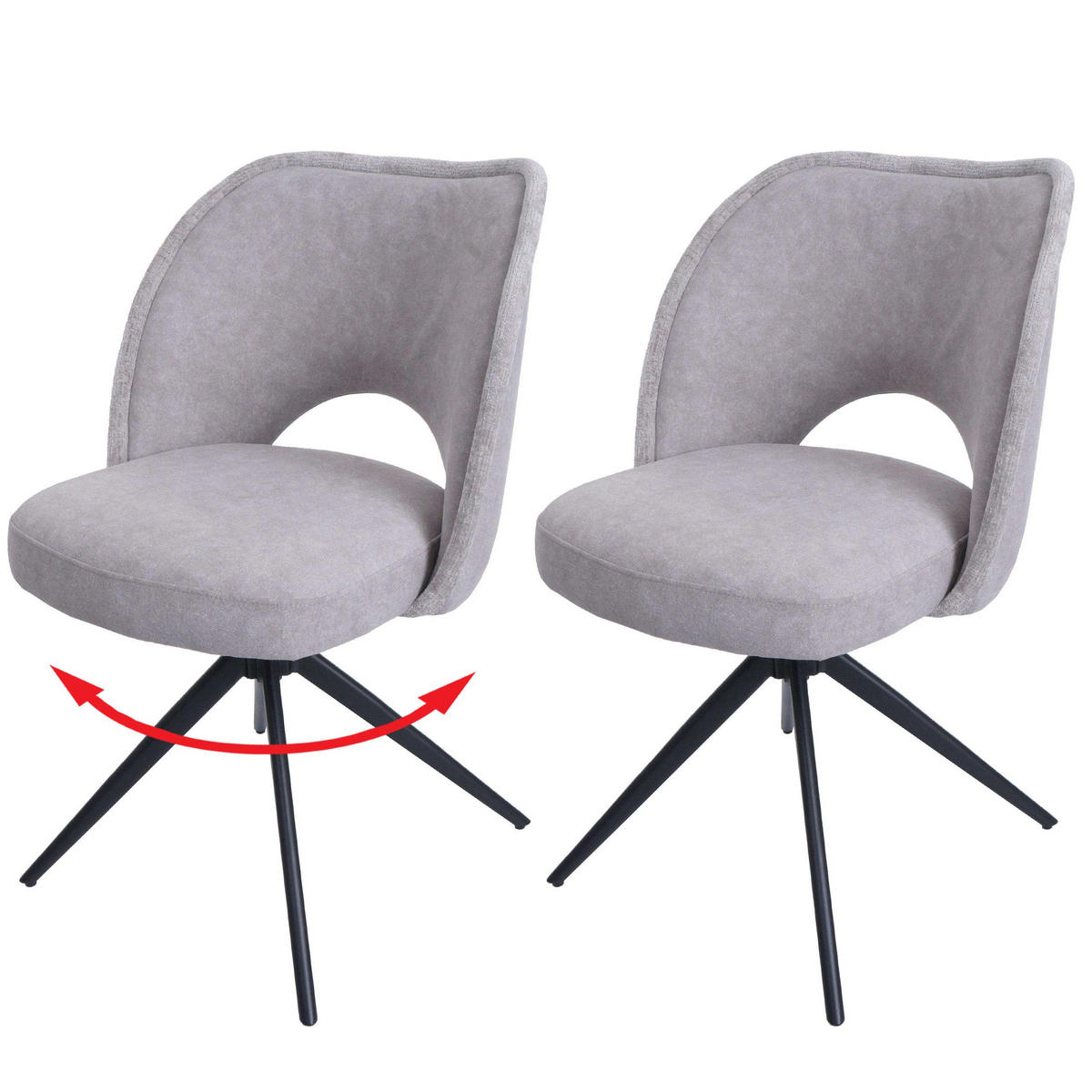 ESSZIMMERSTUHL Hellgrau 2er-Set - Hellgrau, Textil (54/84/60cm) - MCW