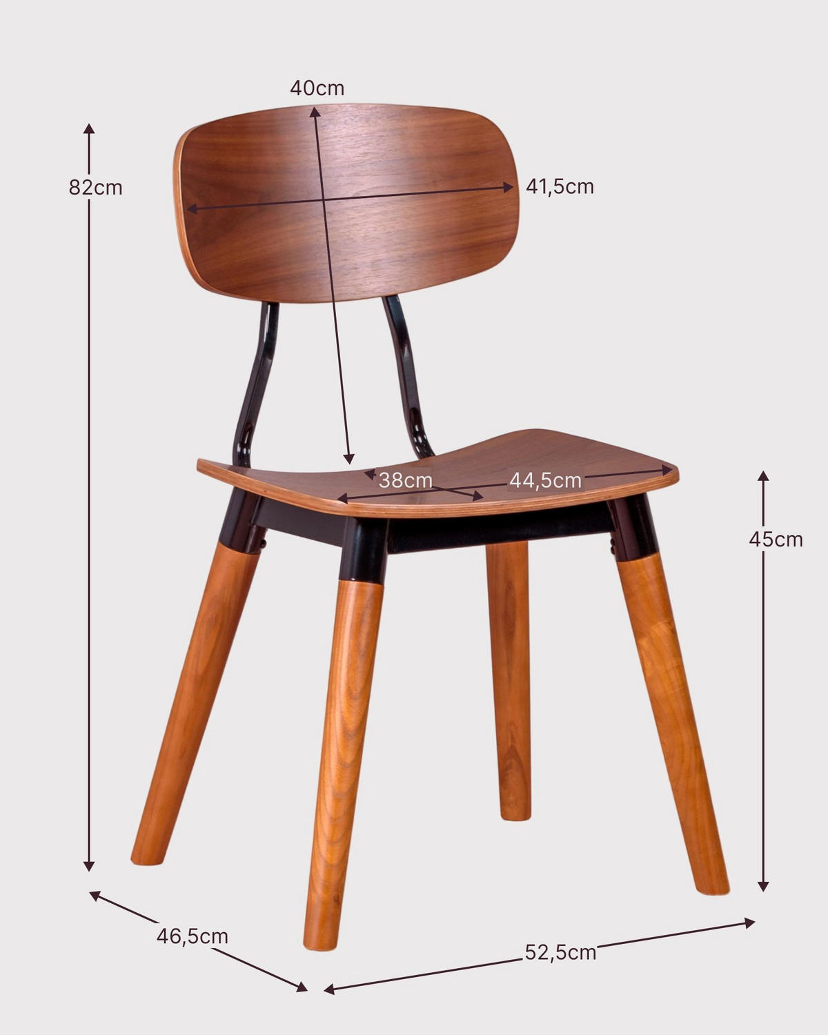 STUHL Holz Walnussfarben - Walnussfarben, Holz (53/82/47cm) - Nest Dream