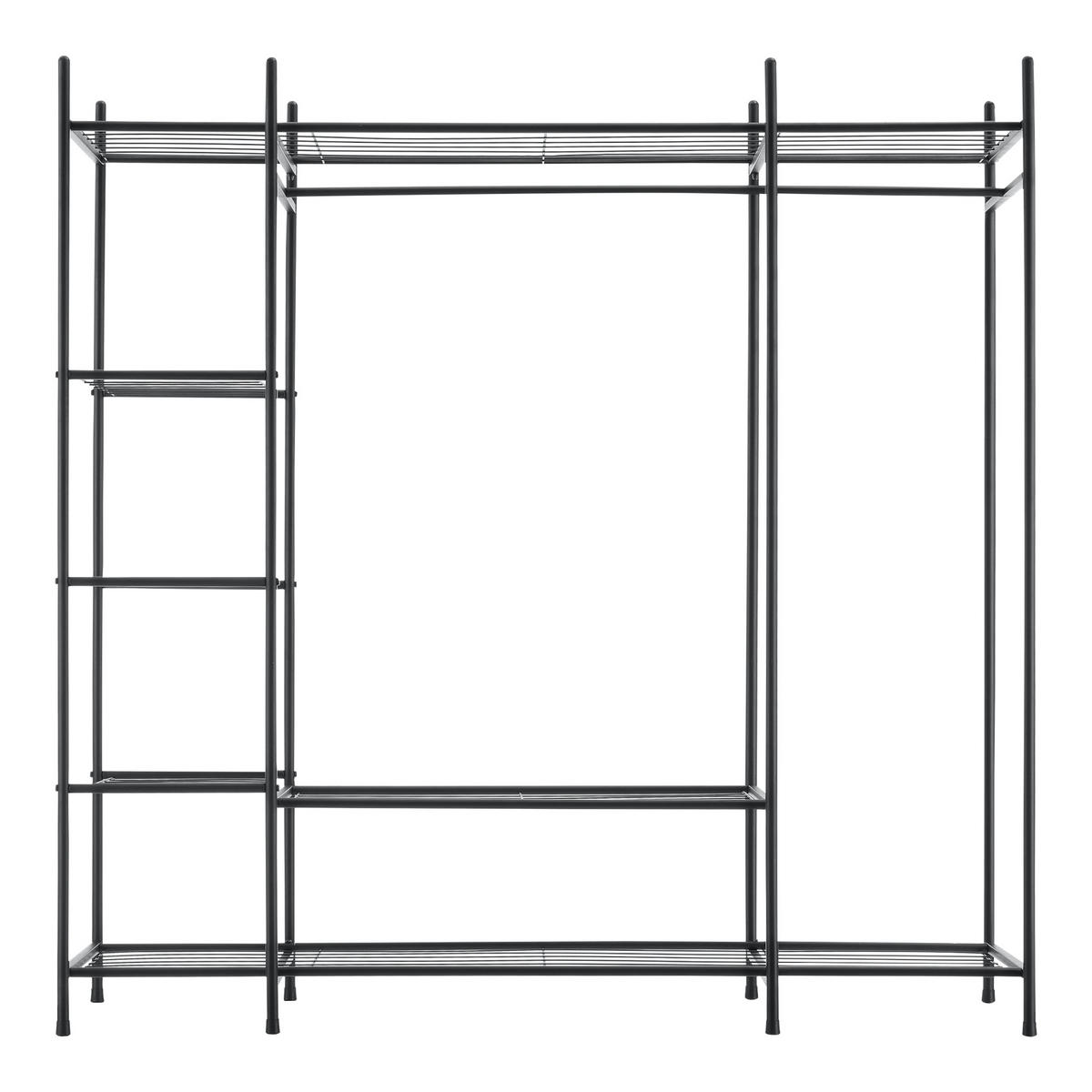 GARDEROBENSTÄNDER - Schwarz, Metall (150/150/40cm) - [en.casa]
