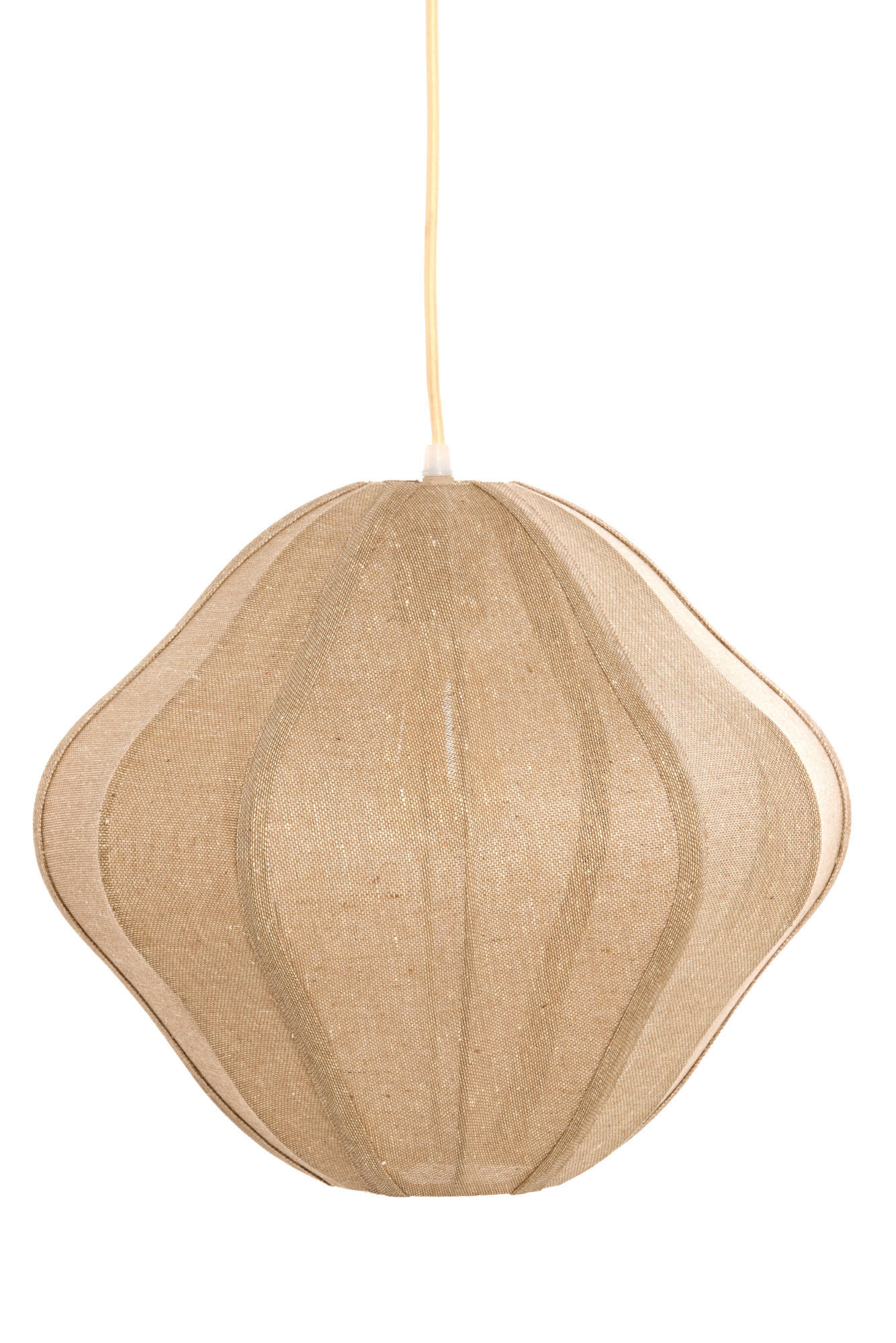 HÄNGELAMPE Sukau Braun Ø50/40,5 cm - Beige, Textil (50/50/40.5cm) - Light & Living