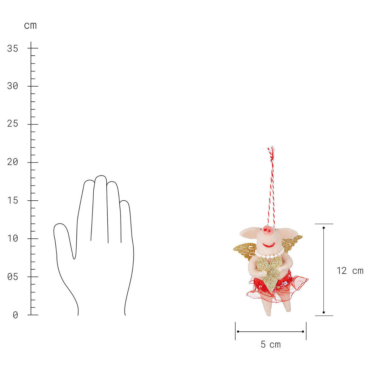 BAUMANHÄNGER Hang On Schwein - Hellrosa, Textil (4/12/5cm) - Butlers