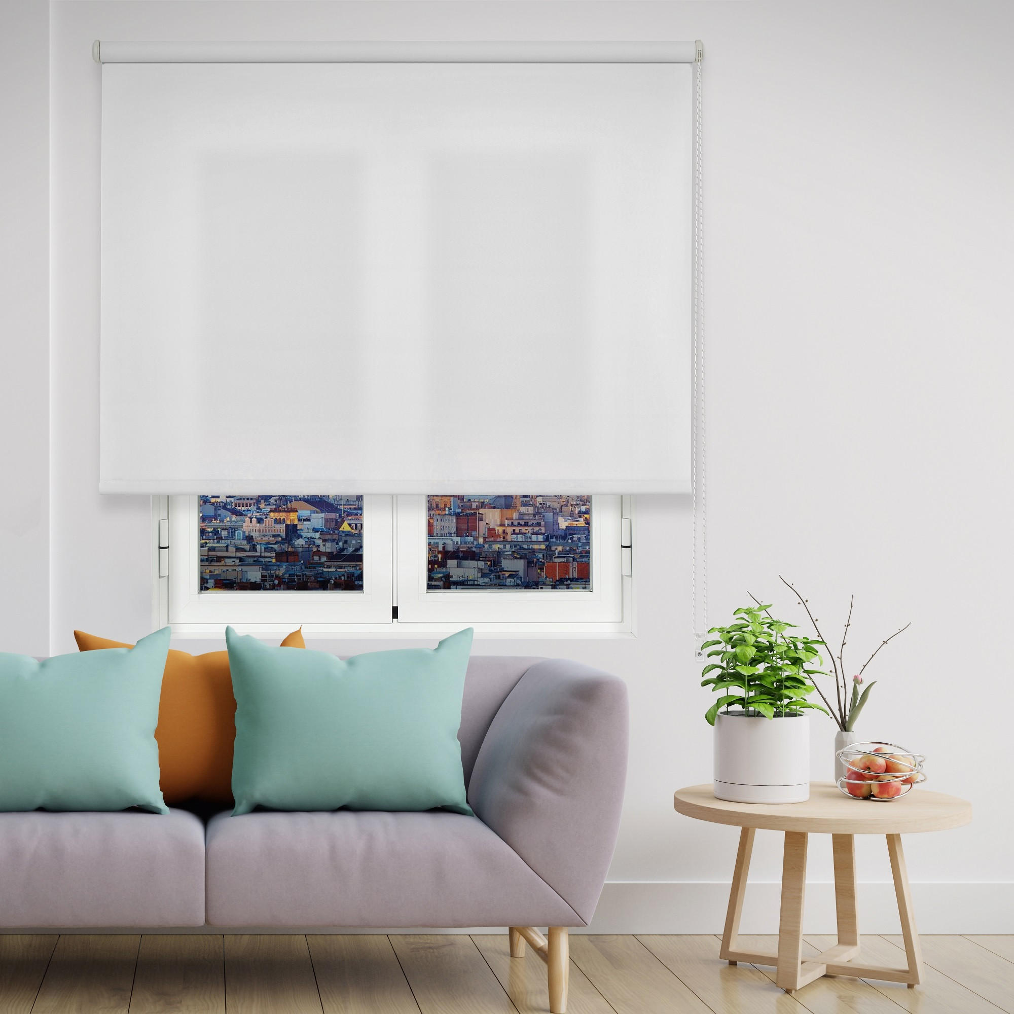 SEITENZUGROLLO lichtdurchlässig Basico - Weiß, Textil (90/250/250cm) - VIEWTEX