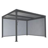 ALU PERGOLA MIT SEITENWAND Anthrazit - Anthrazit, Metall (306/224/306cm) - MCW