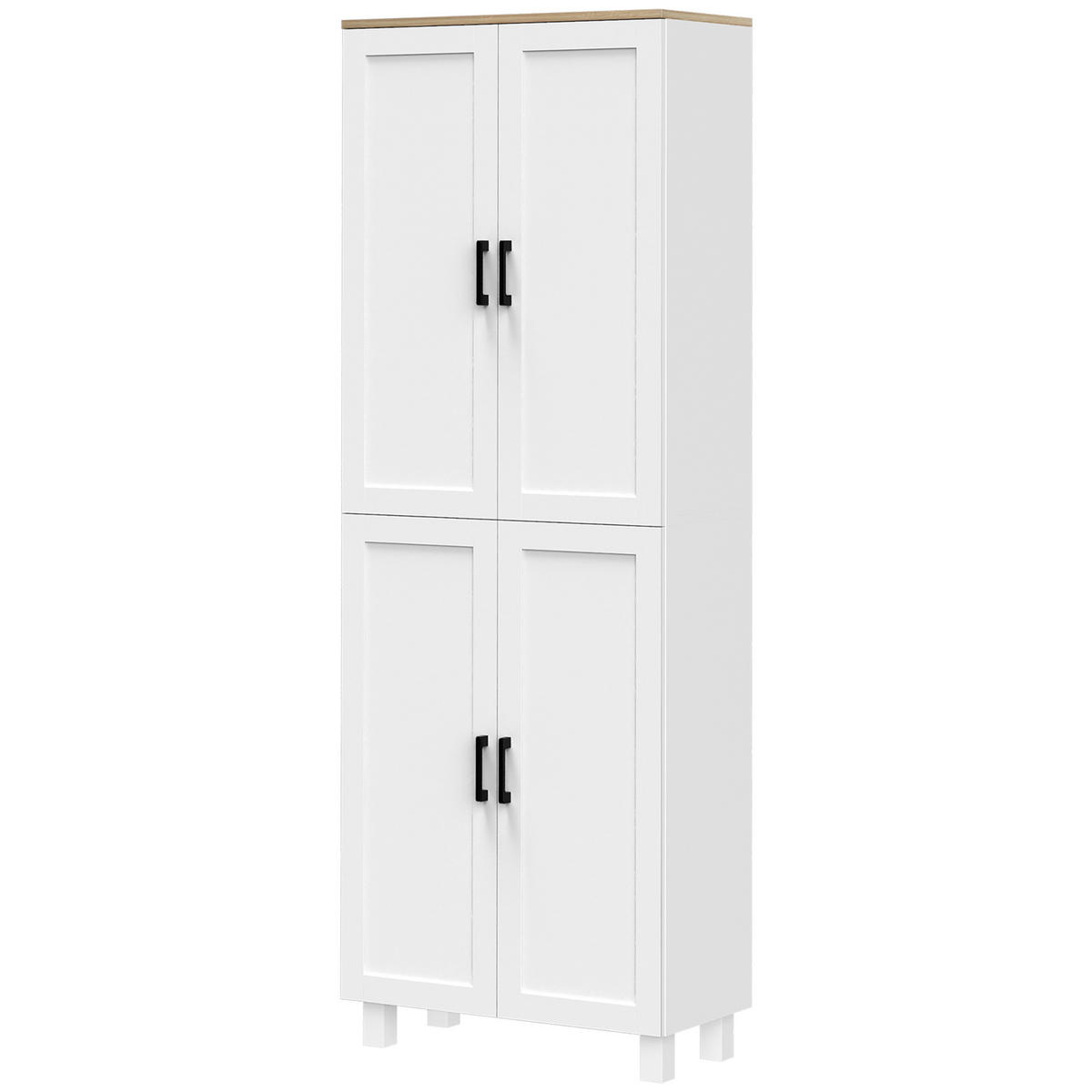 HIGHBOARD DE-11153 4 Türen & 2 verstellbare Böden Weiß - Weiß, Holzwerkstoff (30/170.5/60cm) - ComfortXL