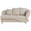 CHAISELONGUE Leinenoptik beige mit Bettkasten rechtsseitig Meri - Hellbraun/Beige, Textil (156/73/69cm) - Beliani