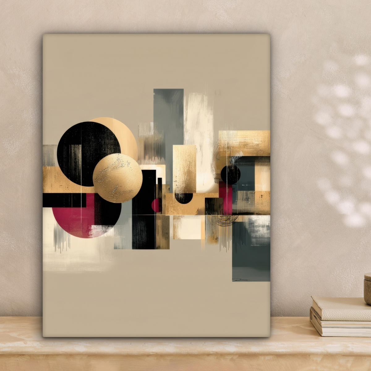 LEINWANDBILD Abstrakt - Formen - Beige - Texturen Room Decor 30x40 cm - Beige, Textil (30/40cm) - MuchoWow