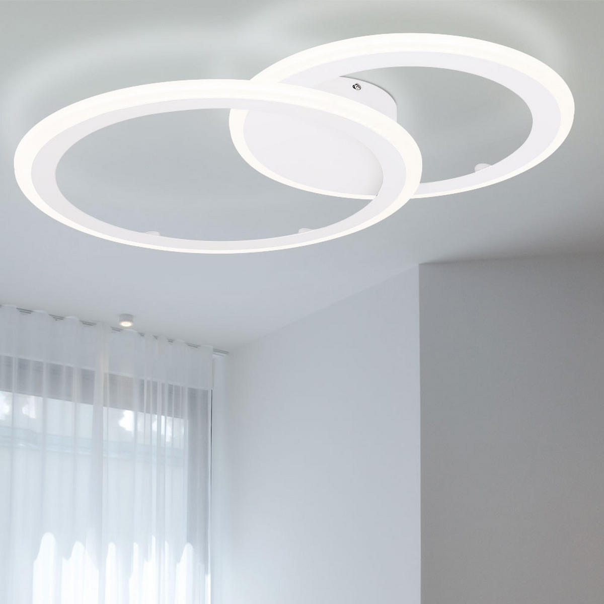 LED DECKENLEUCHTE FENNA Weiß Opal - Weiß, Metall (64.6/46.8/6cm)