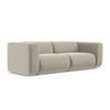 3-SITZER SOFA Samt Stoff Creme - Perlmutt/Creme, Kunststoff/Textil (228/70/89cm) - Makamii