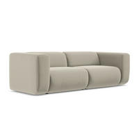 3-SITZER SOFA Samt Stoff Creme - Perlmutt/Creme, Kunststoff/Textil (228/70/89cm) - Makamii