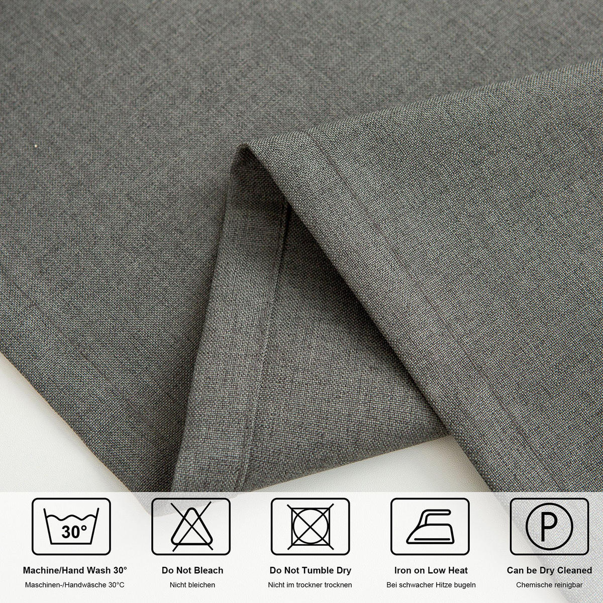 TISCHLÄUFER modern abwaschbar, wasserabweisend, Lotuseffekt, 30x120 cm, dunkelgrau - Dunkelgrau, Textil (30/120cm)