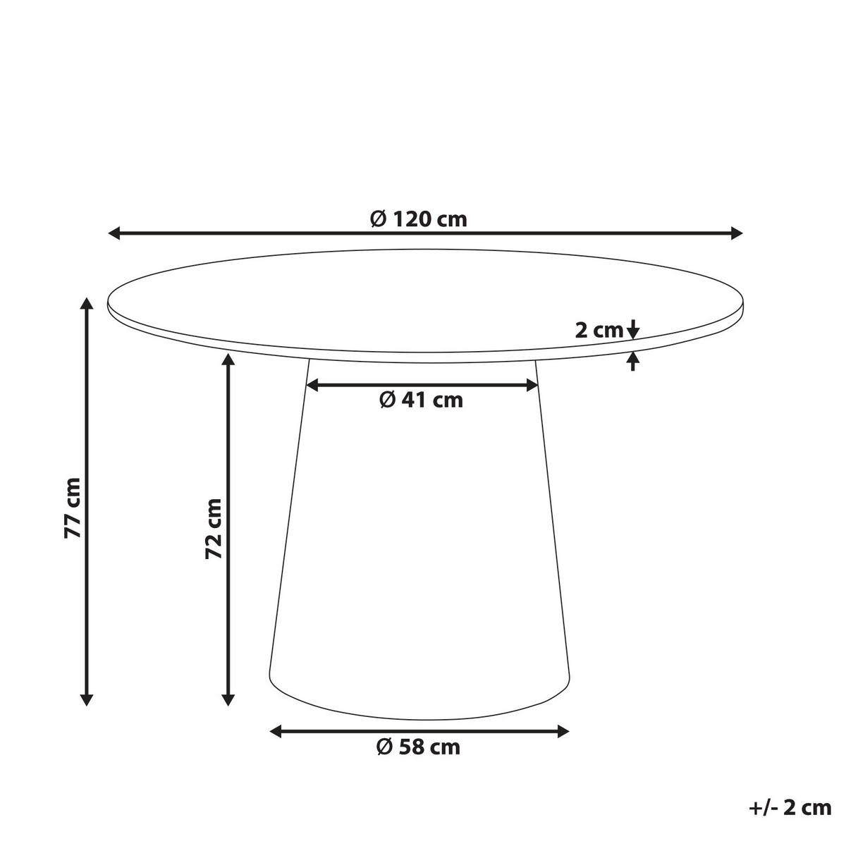 JÍDELNÍ STŮL Černý 120/120 cm Oyen - černá, kompozitní dřevo (120/120/77cm) - Beliani