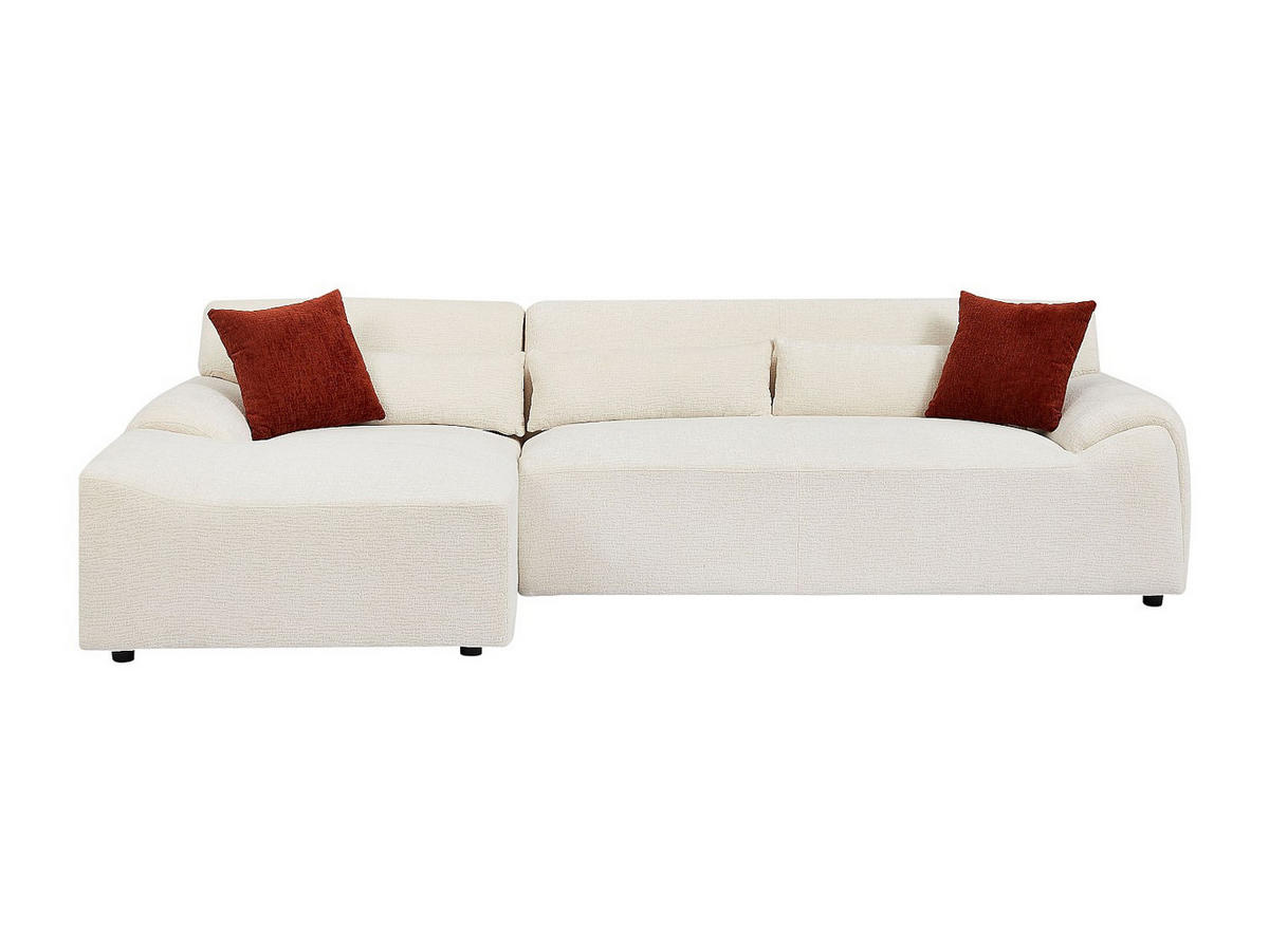 ECKSOFA - Ecke links - Chenille-Stoff - Beige - OVILIO - Beige, Textil (293/151cm) - Vente-Unique