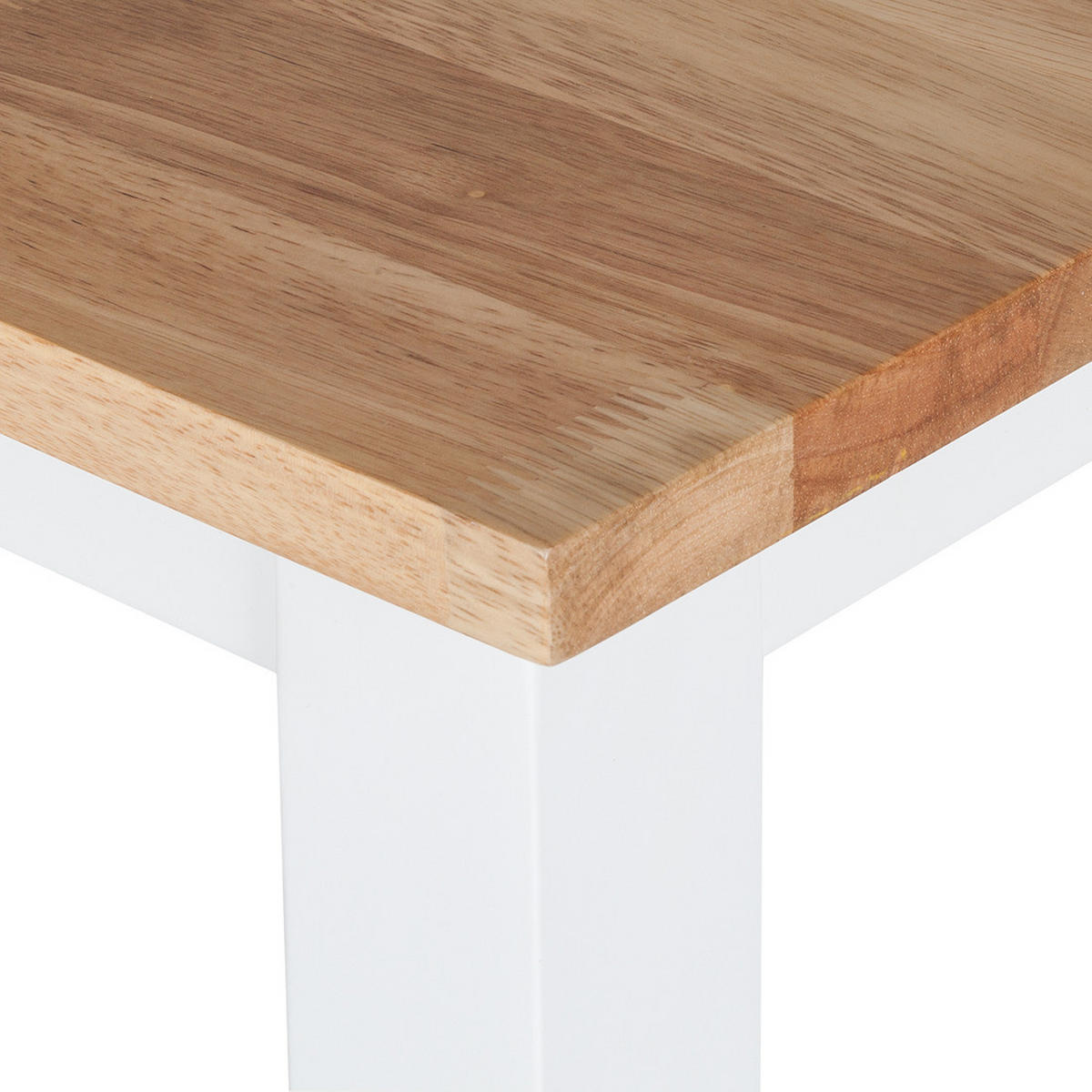 ESSTISCH - Gummibaum teilmassiv - Gummibaum / Weiß - Braun, Holz/Holzwerkstoff (75/120/74cm) - home24