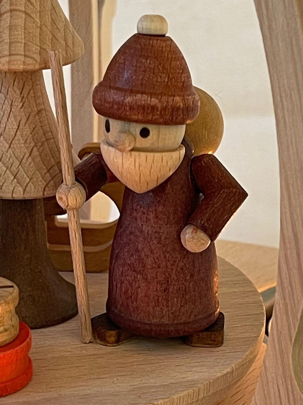 PYRAMIDE Bescherung für 3 Teelichter 23/23/27 cm - Multicolor, Holz (23/27/23cm)