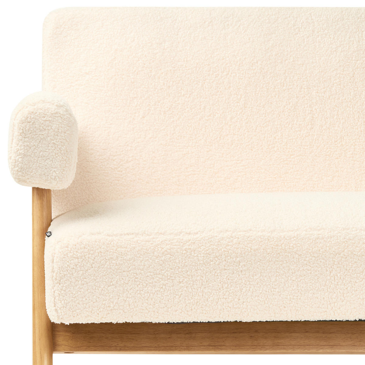2-SITZER-SOFA Bouclé Cremeweiß/Hellbraun Tamre - Creme, Textil (148/79/78cm) - Beliani