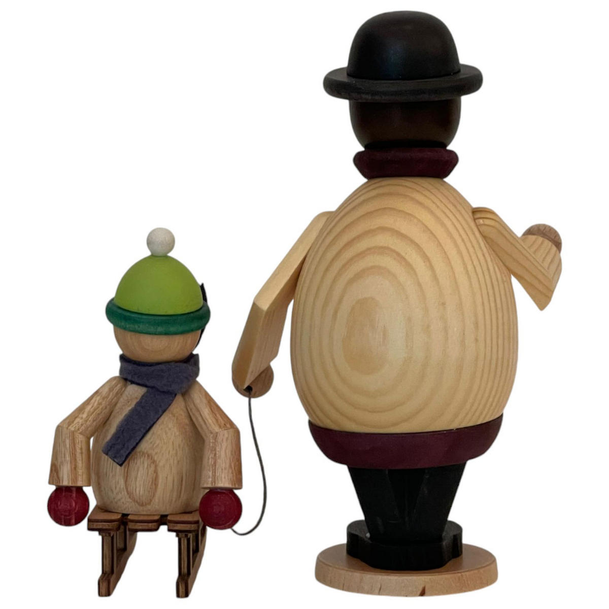 RAUCHMANN Max als mit Mäxchen auf Schlitten 16 cm - Multicolor, Holz (10/16/10cm)