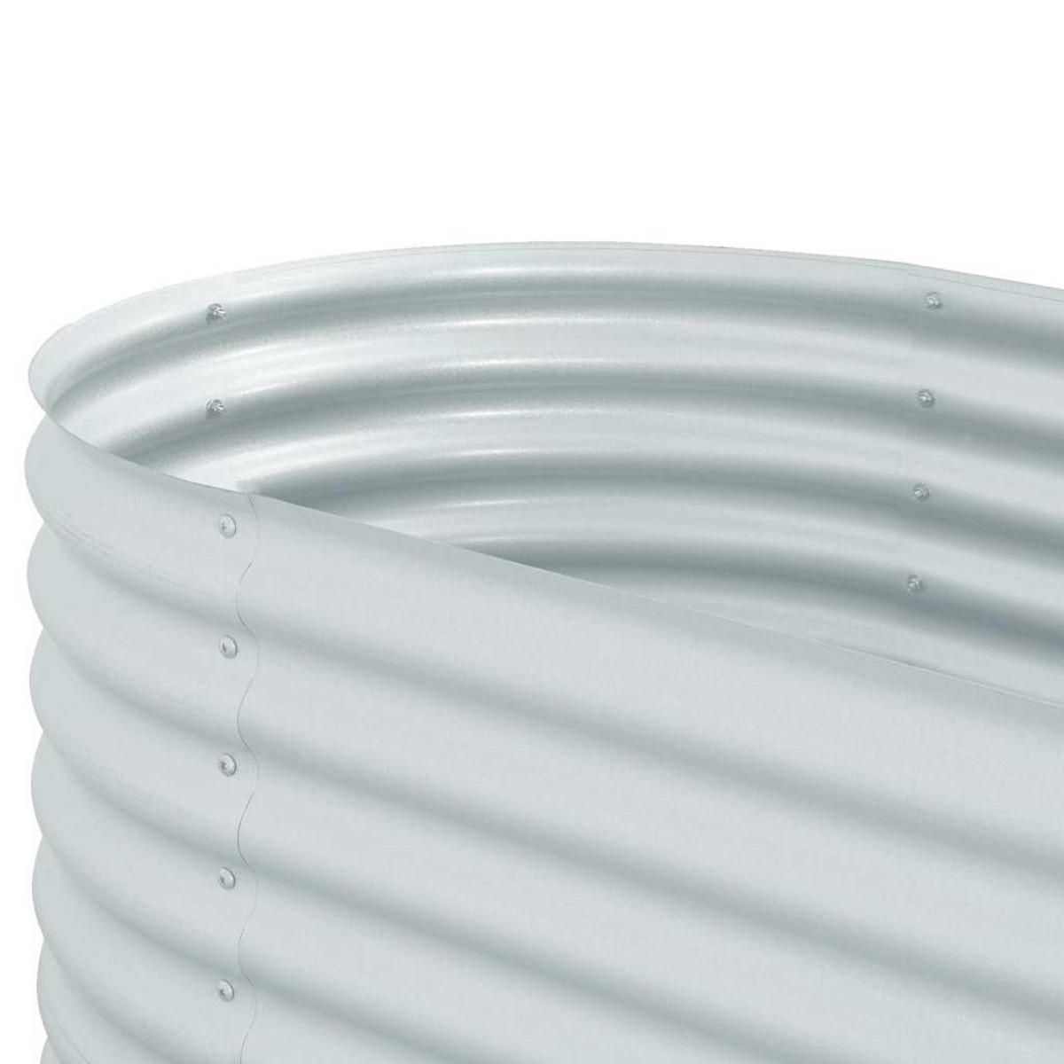 HOCHBEET rund für Garten BLUMO Metall 160x80x81 cm Silber - Silberfarben, Metall (160/81/80cm) - DELUKE