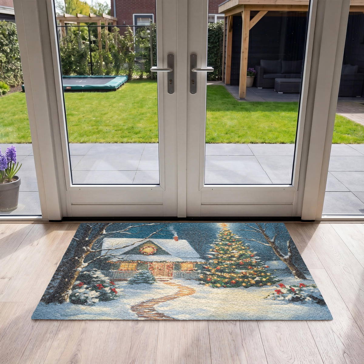 ROHOŽKA Vánoce - Vánoční stromek - Zima - Domov - Sníh 120x80 cm - různobarevná, textil/umělá hmota (120/0.4cm) - MuchoWow