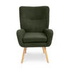 SESSEL Gaïa Moderner skandinavischer aus khakifarbenem Frotteestoff - Akaziefarben/Grün, Holz/Textil (66.5/98/80.5cm) - Sicaan