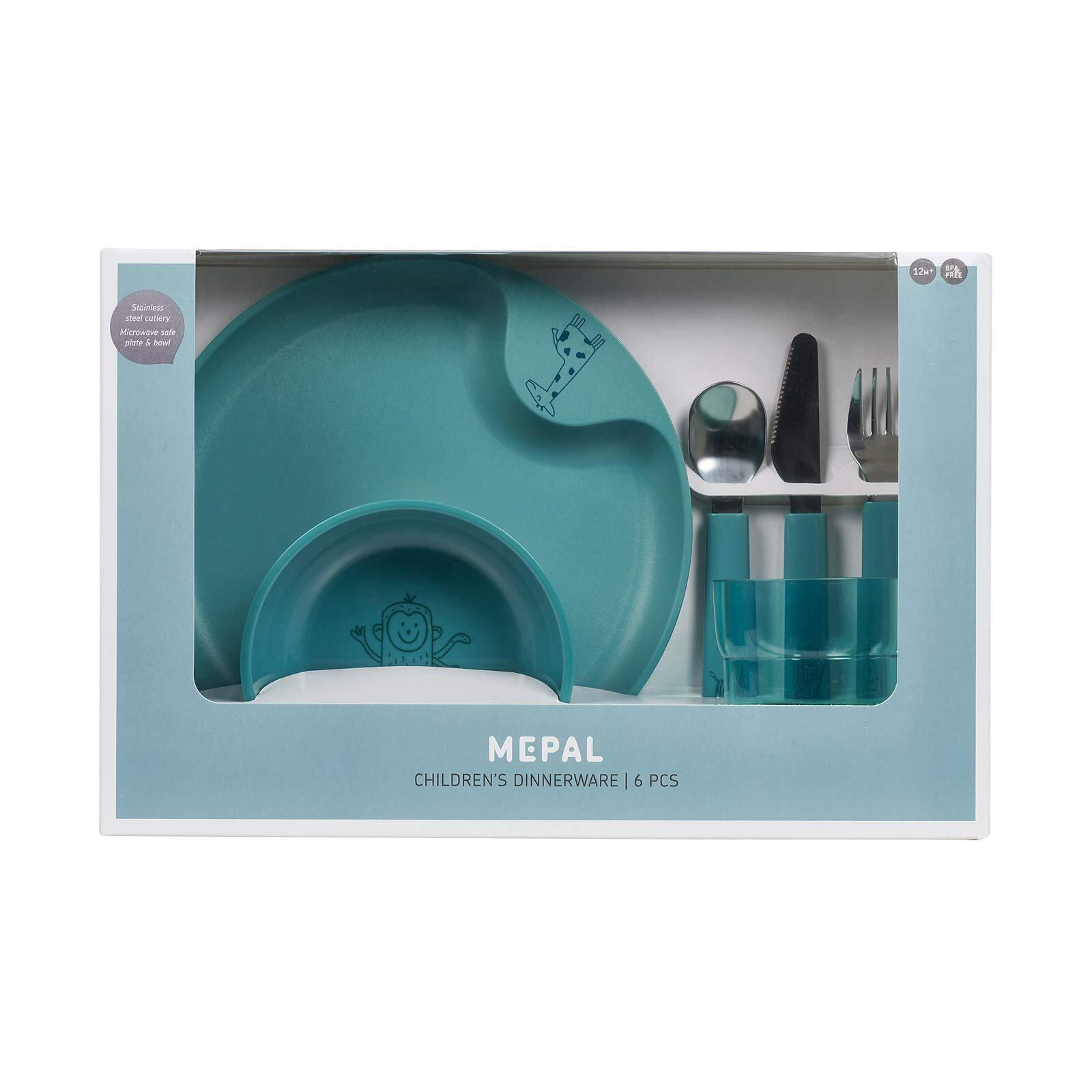 KINDERGESCHIRR Mio Deep Turquoise 6er Set - Türkis, Kunststoff (10.5/22/33.5cm) - Mepal