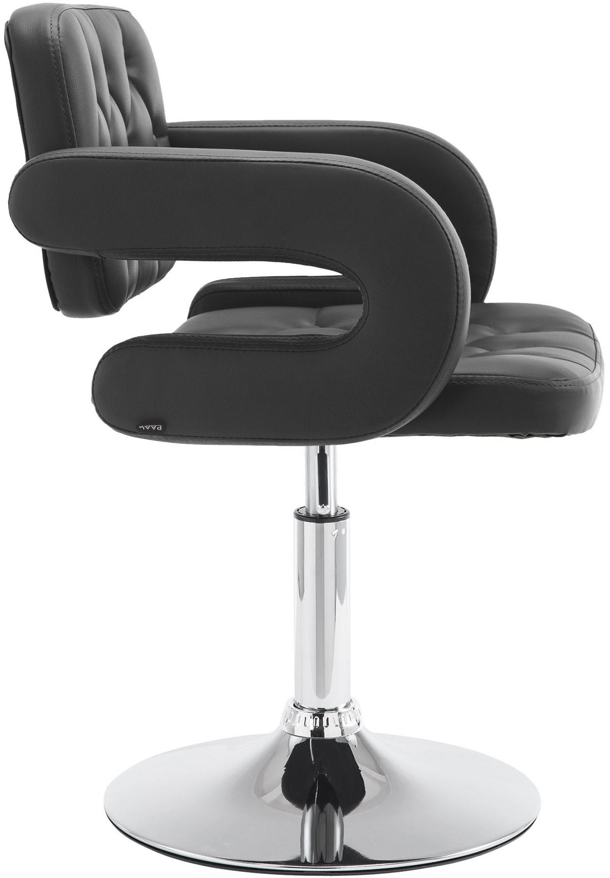 SESSEL Lederlook schwarz - Chromfarben/Schwarz, Textil/Metall (62/76/55cm) - CLP
