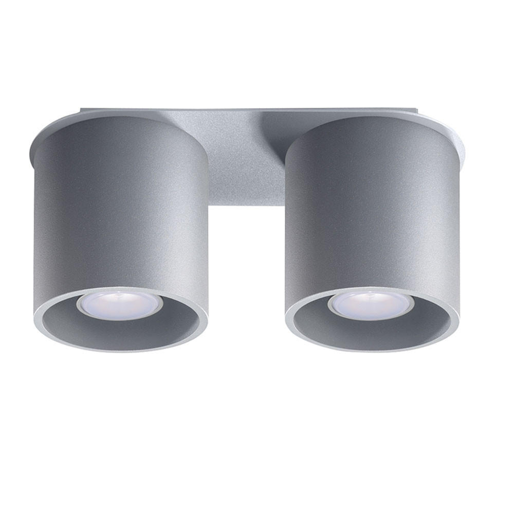 DECKENLEUCHTE Aluminium Grau 2-flammig - Grau, Metall (26/10/12cm)