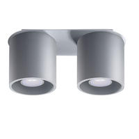 DECKENLEUCHTE Aluminium Grau 2-flammig - Grau, Metall (26/10/12cm)