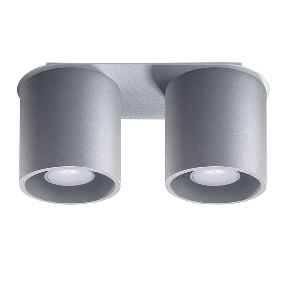 DECKENLEUCHTE Aluminium Grau 2-flammig - Grau, Metall (26/10/12cm)