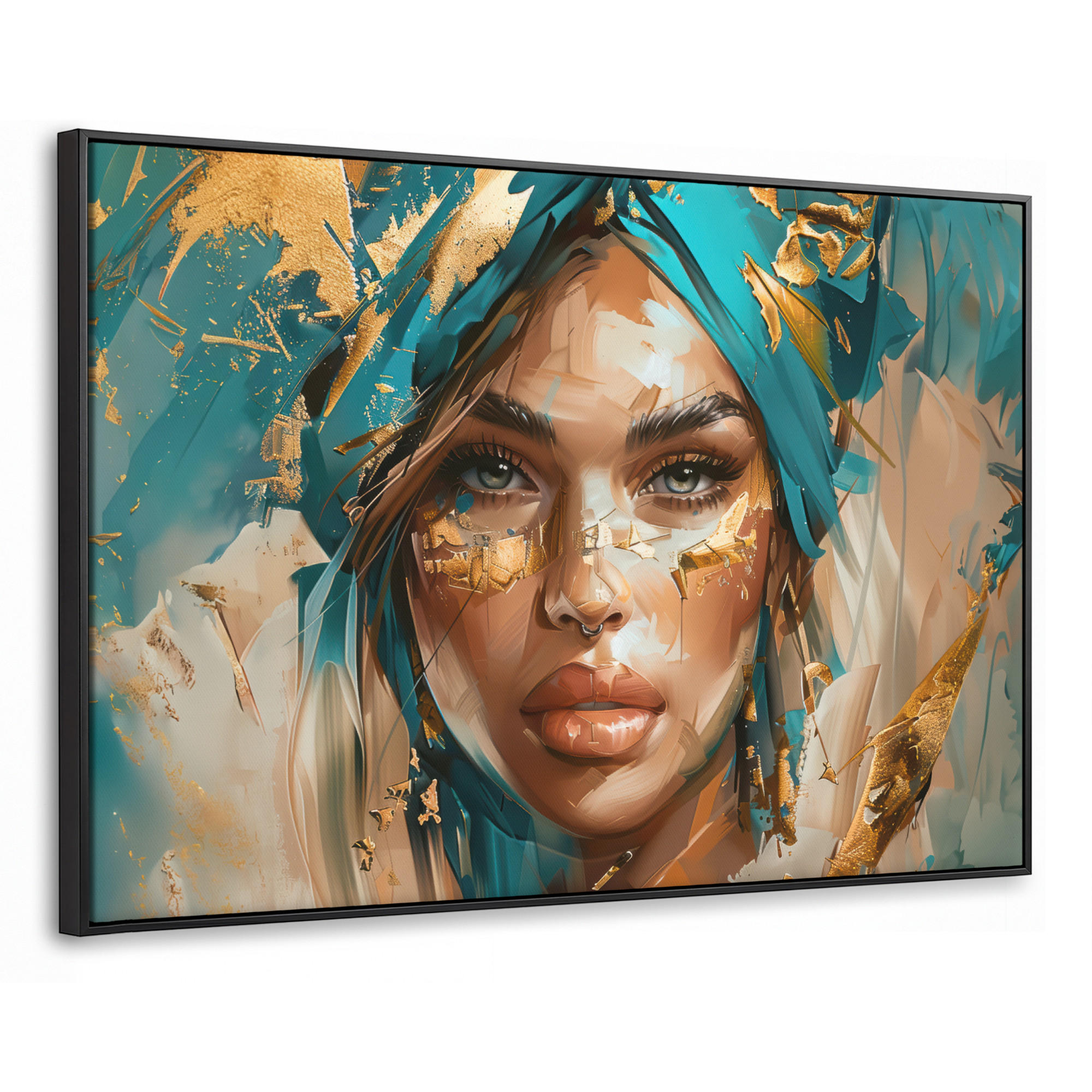 MuchoWow Leinwand Türkis 90x60 cm
