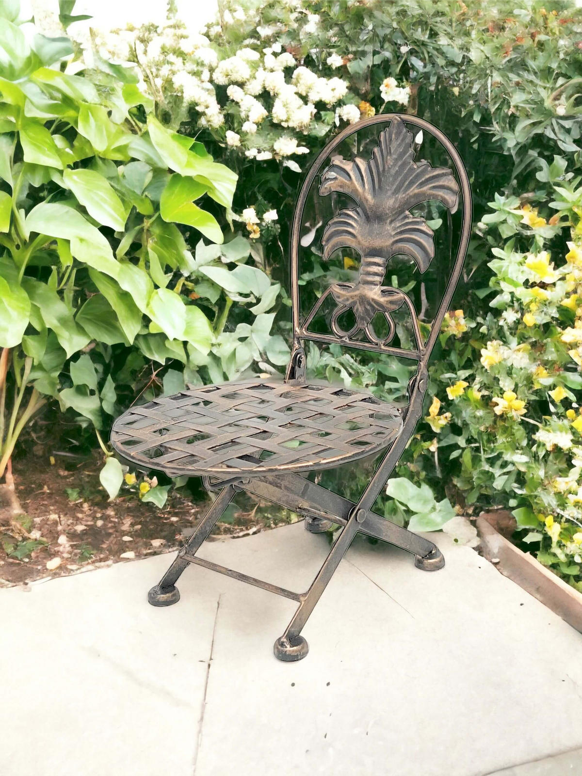 BLUMENHOCKER klappbar Metall Gold 20/22/32 cm - Braun, Metall (20/32/22cm) - DanDiBo