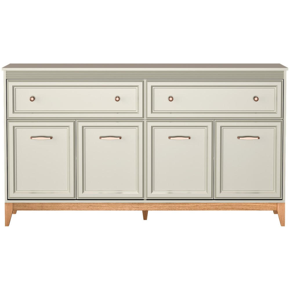 KOMMODE Charlott mit 2 Schubladen und 4 Türen - Kaschmir/Eichefarben, Holz/Holzwerkstoff (179/100/40.5cm) - Beautysofa