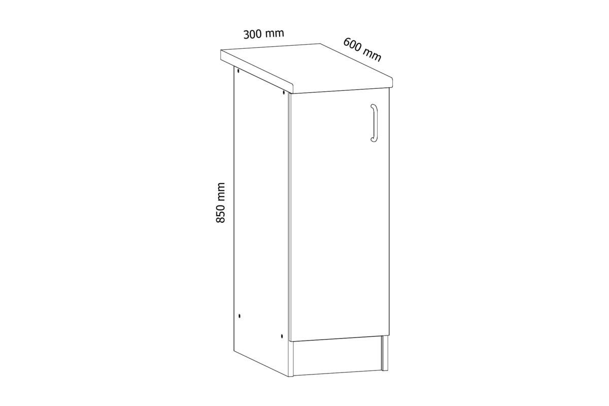 UNTERSCHRANK D30 – Sycylia Weiß – Weiß / Creme / Links - Creme/Weiß, Holzwerkstoff (30/82/47cm) - ROYAL24_MARKT