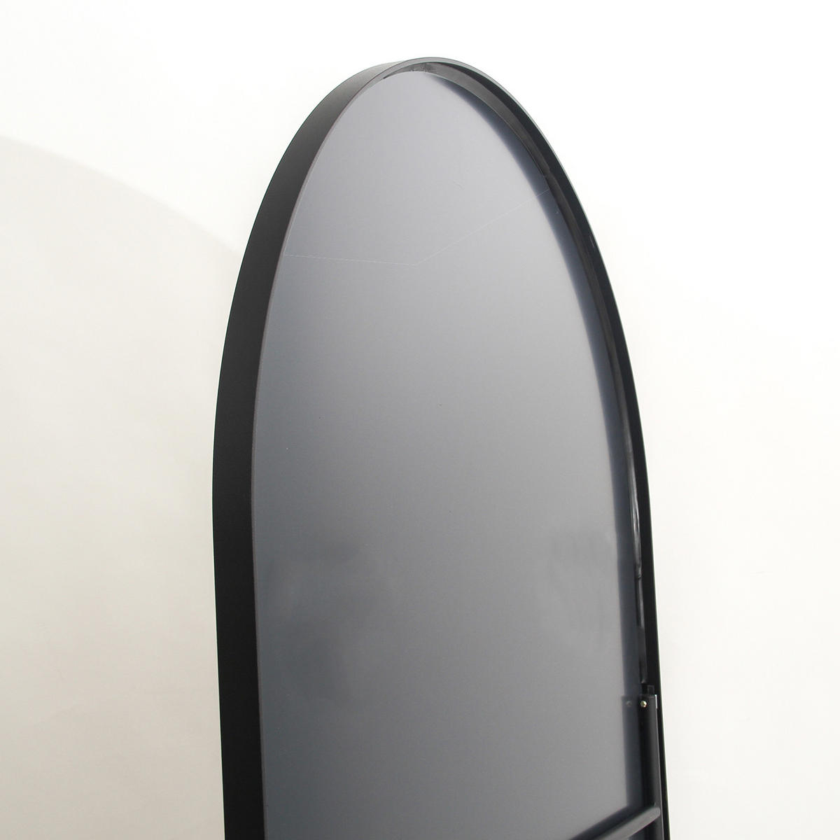 STEHSPIEGEL 53x162cm Schwarz Aluminiumrahmen Bogenform Freistehend - Schwarz, Glas (2/162/53cm) - SHOPENTRA