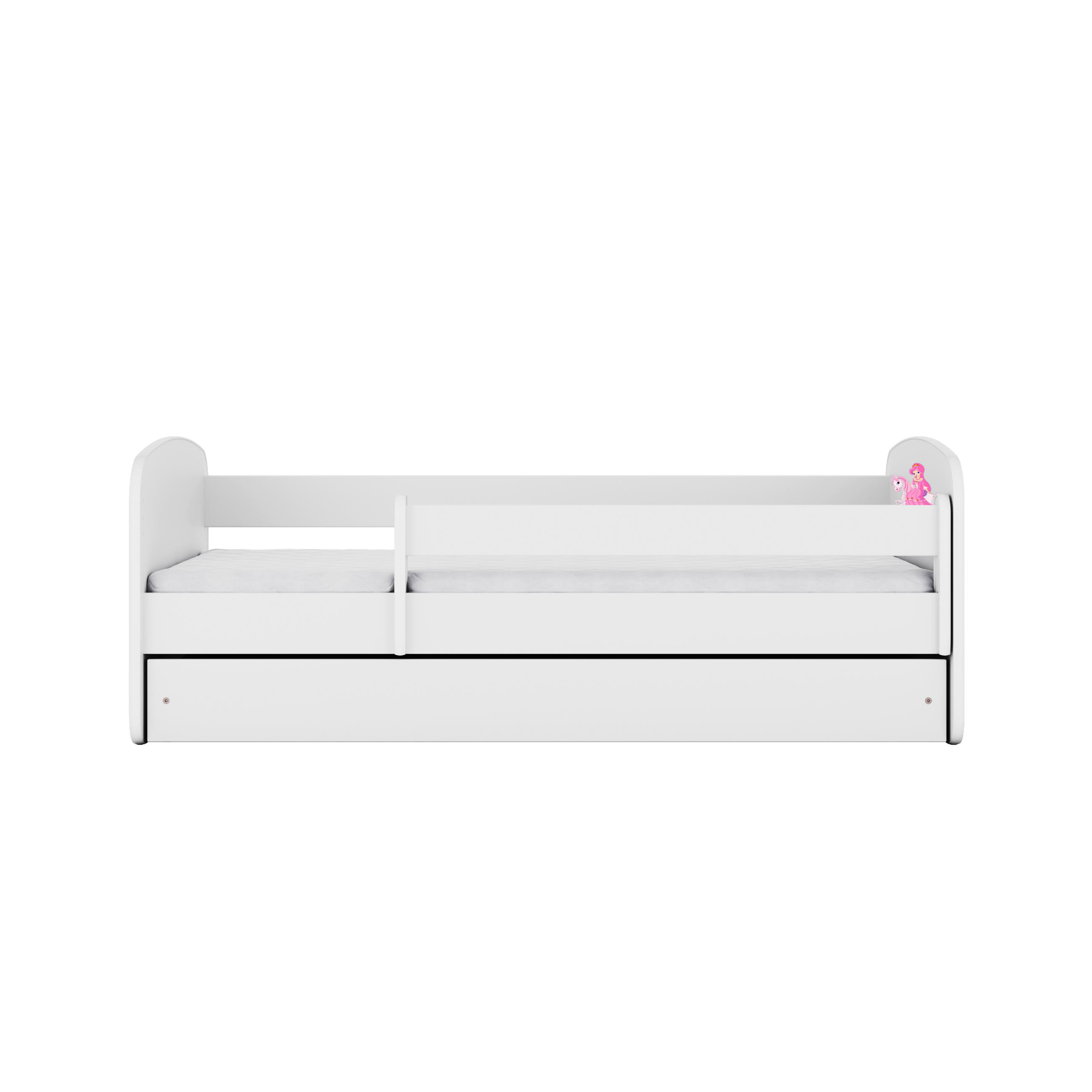 KINDERBETT Prinzessin zu Pferd mit Schublade 140/70 80/61/144 - Weiß, Holzwerkstoff (70/140cm) - RAUMHIRSCH FURNITURE