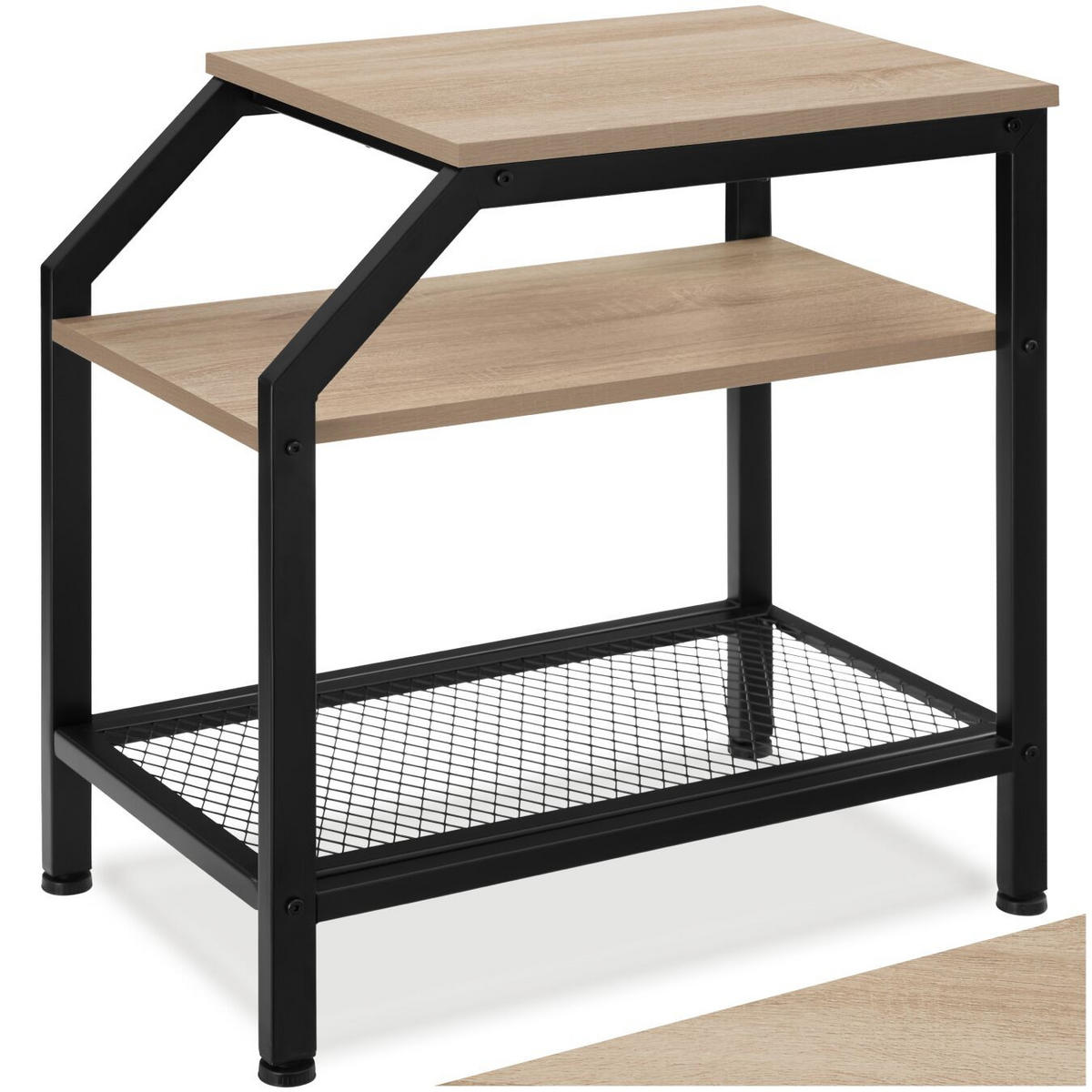 BEISTELLTISCH Plymouth, 36,5 x 58,5 x 59,5 cm, Industrial Holz hell, Eiche Sonoma - Naturfarben, Holz (58.5/36.5/59.5cm) - tectake