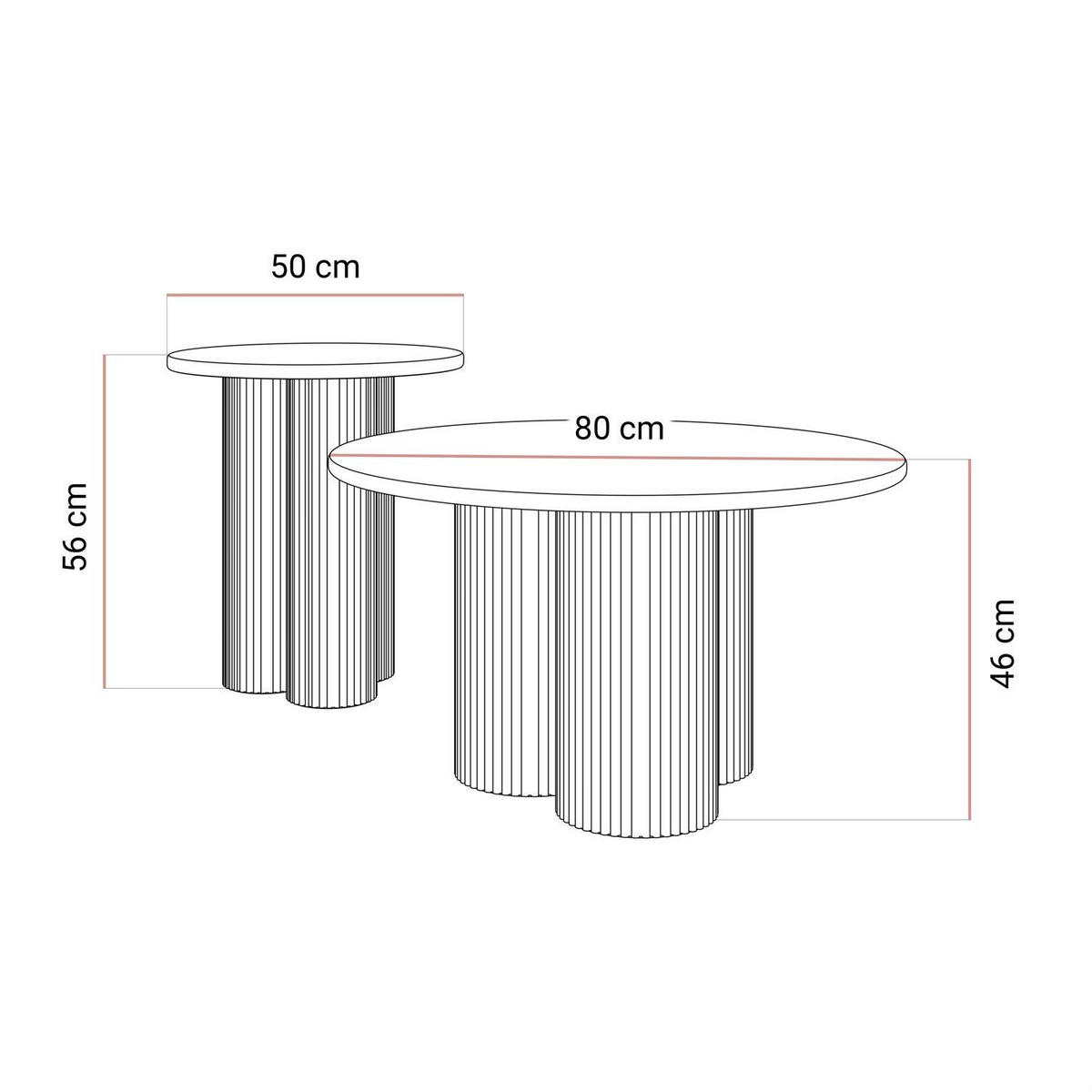 COUCHTISCH Set CANYON 2in1 - Nussbaumfarben, Holzwerkstoff (80/80/46cm) - Lookway