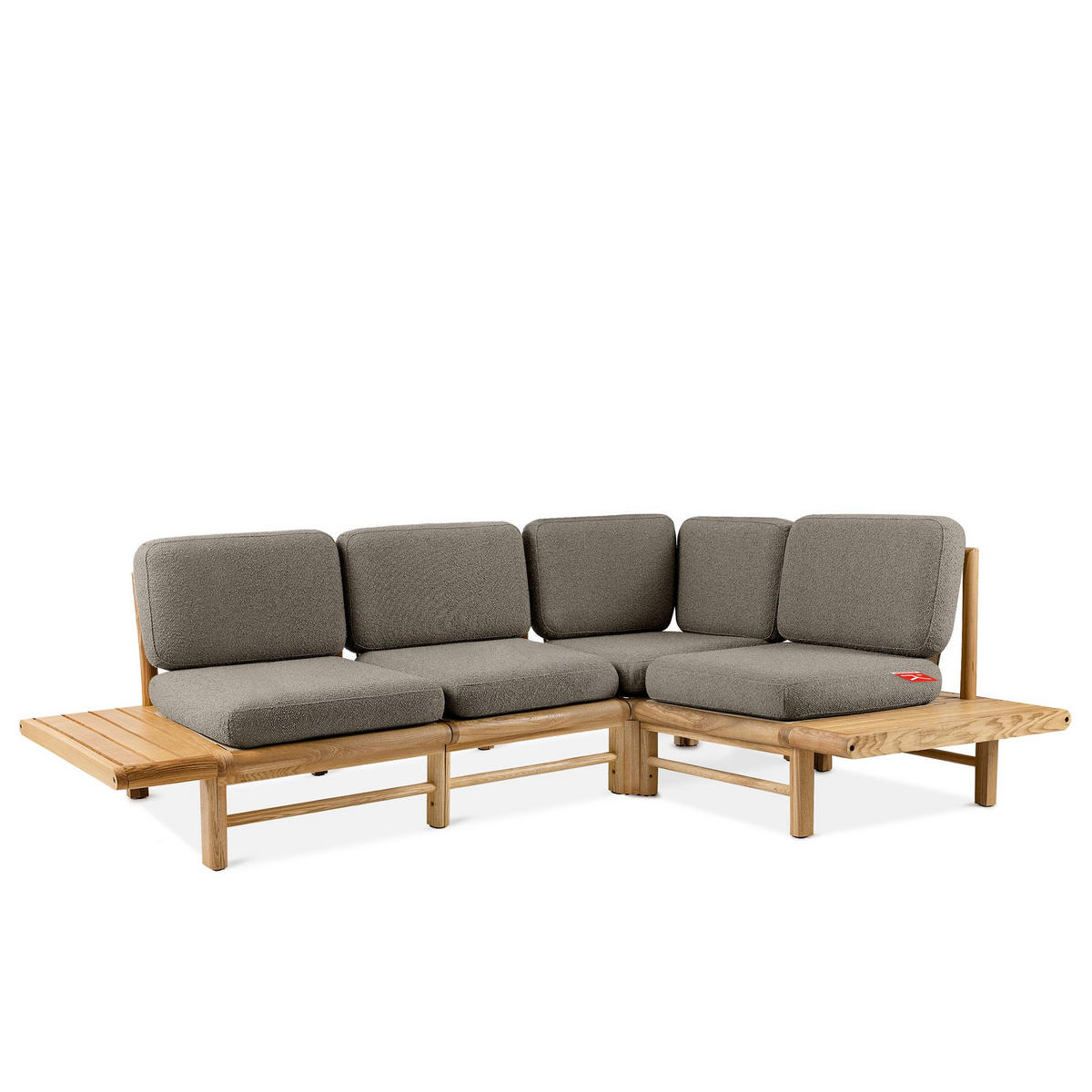 LOUNGESOFA ATREDA rechts - Grau, Holz/Textil (245/74/175cm) - KONSIMO®