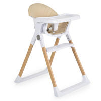 KINDERHOCHSTUHL Almond beige Holzoptik klappbar Doppeltablett Sicherheitsgurt - Beige, Metall (54/84/64cm) - Cangaroo