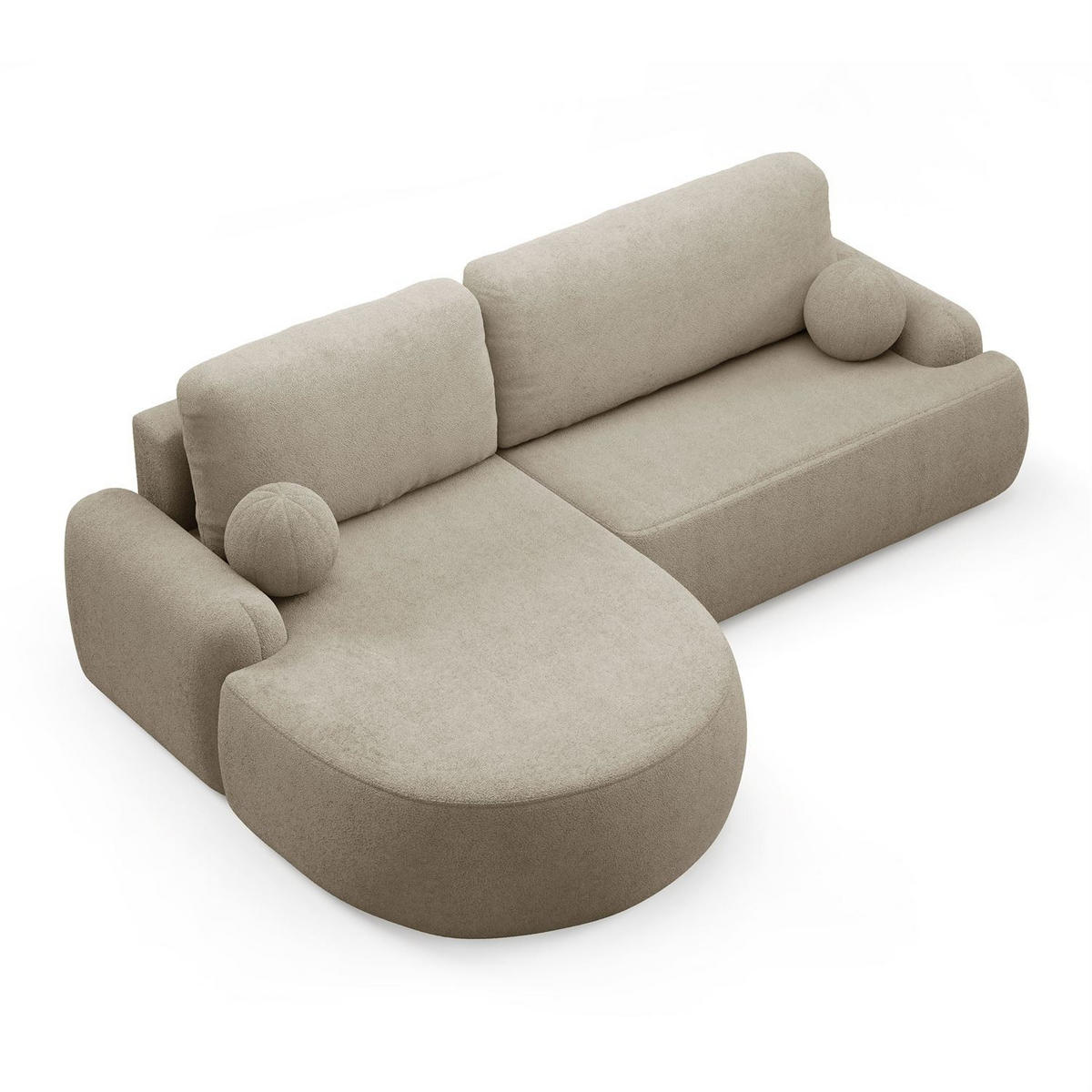 ECKSOFA CLEO mit Schlaffunktion Version Linke QUELLE 16 - Beige, Kunststoff (264/172cm) - Lookway