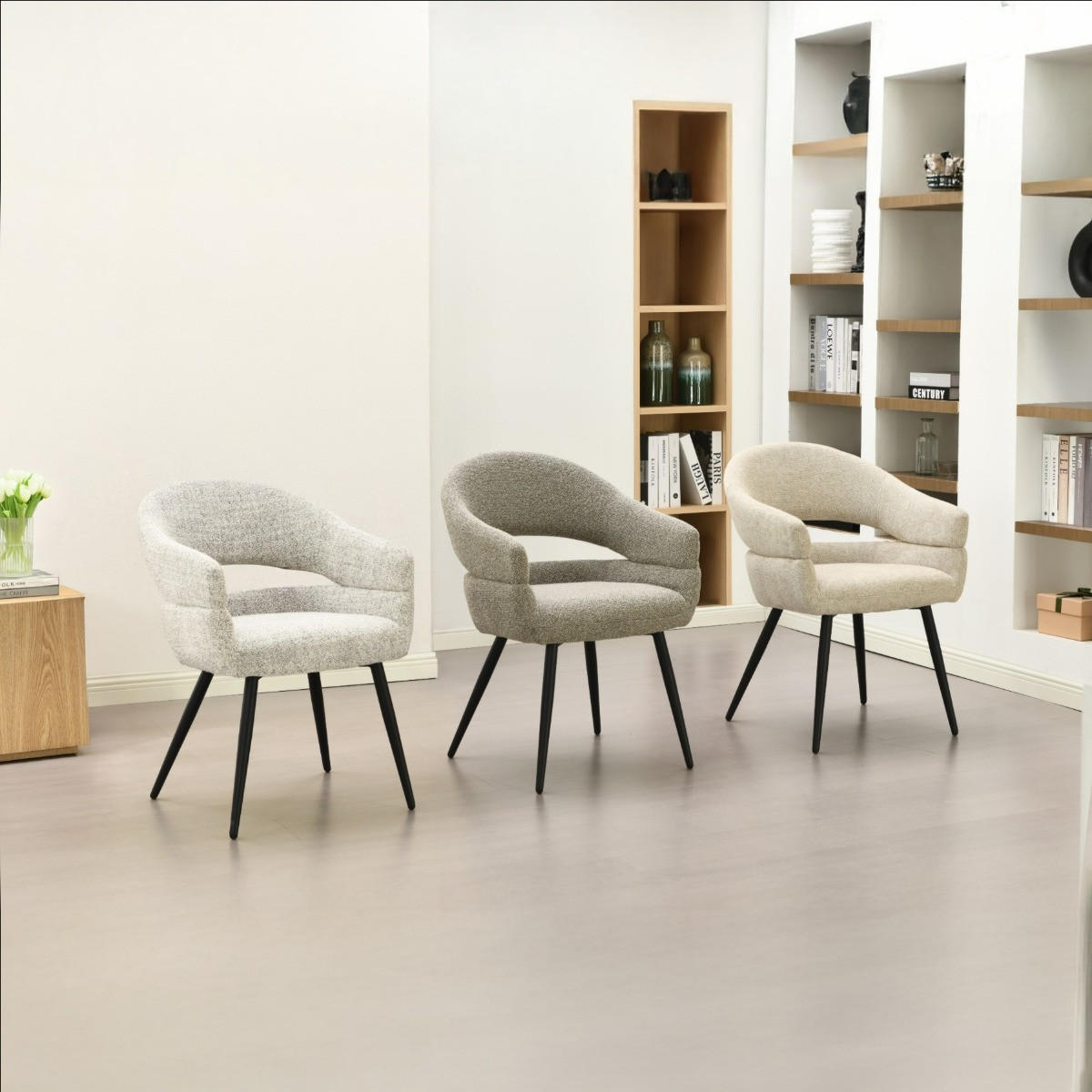 ESSZIMMERSTUHL 2 Er Set aus Metall 62x58x85cm, light grey - Hellgrau, Textil (62/85/58cm) - Livingfurn