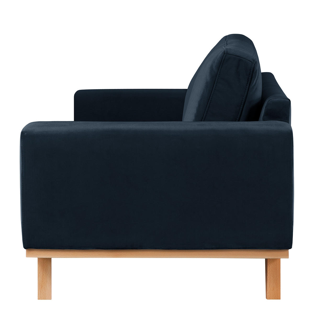 SESSEL - Buchefarben/Dunkelblau, Buchenholz/Textil (122/81/88cm) - home24