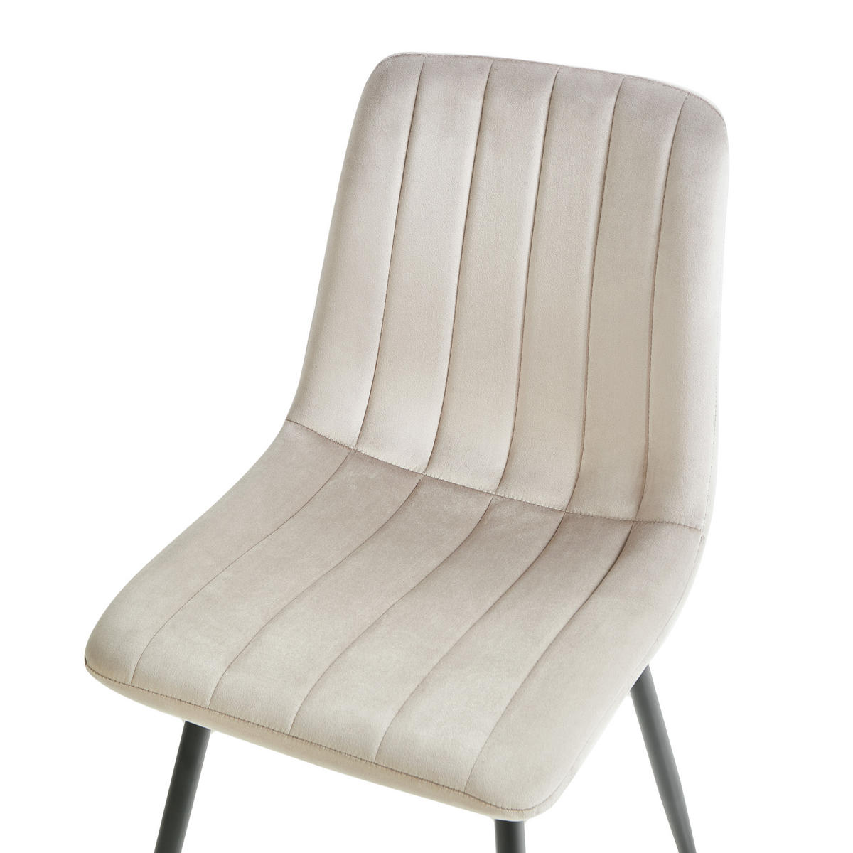 JEDILNI STOL bež Kalispell - črna/bež, tekstil (45/88/62cm) - Beliani