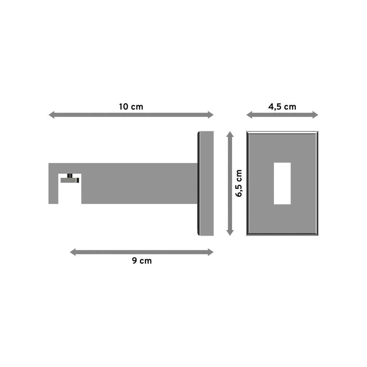 TRÄGER FÜR INNENLAUFSTANGEN 14x35 mm, Smartline 1-läufig, Chrom - Chromfarben, Metall (10/6.5/4.5cm) - INTERDECO