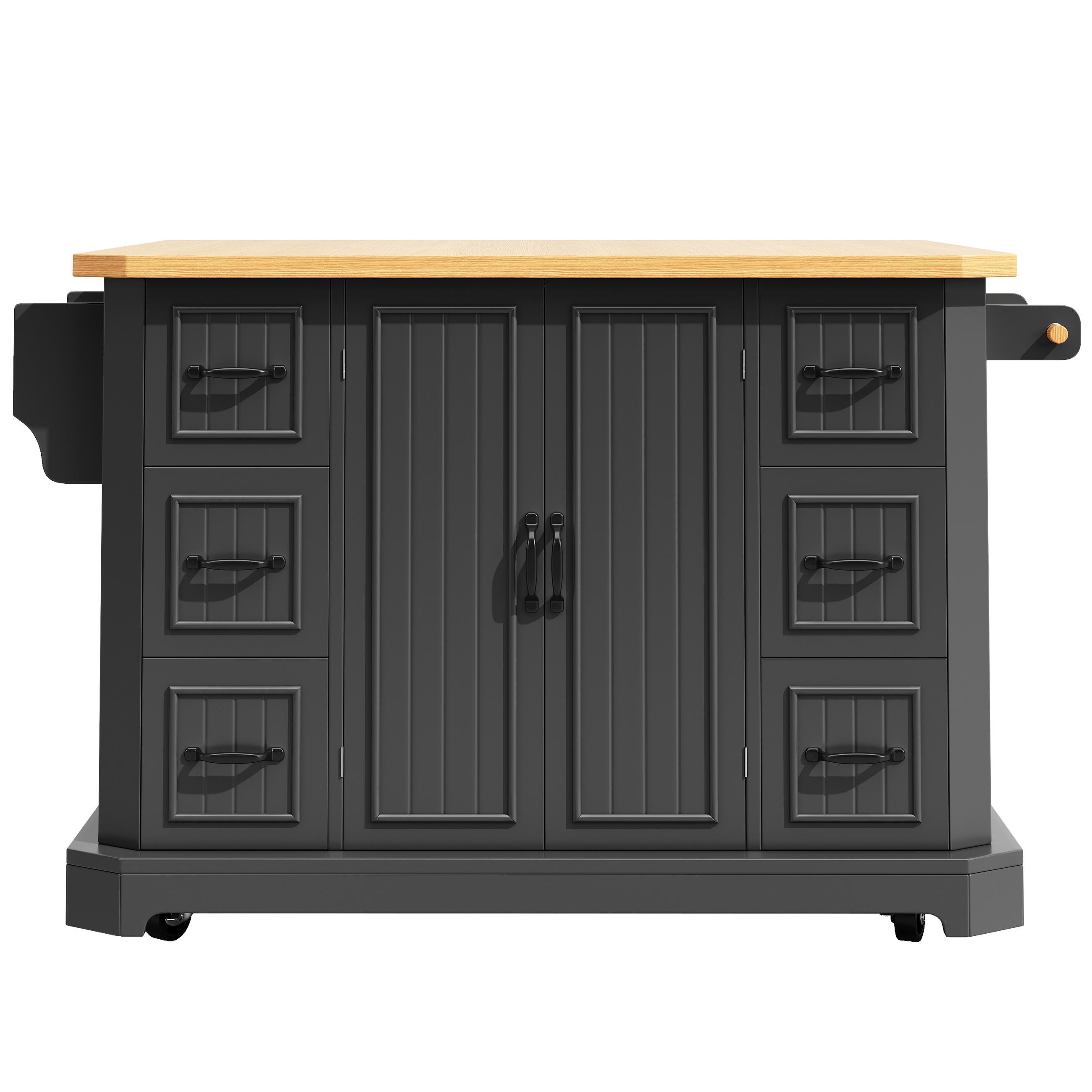 KÜCHENINSEL Schwarz 120/75/91 cm - Schwarz, Holzwerkstoff (120/91/45cm) - PANGIVO